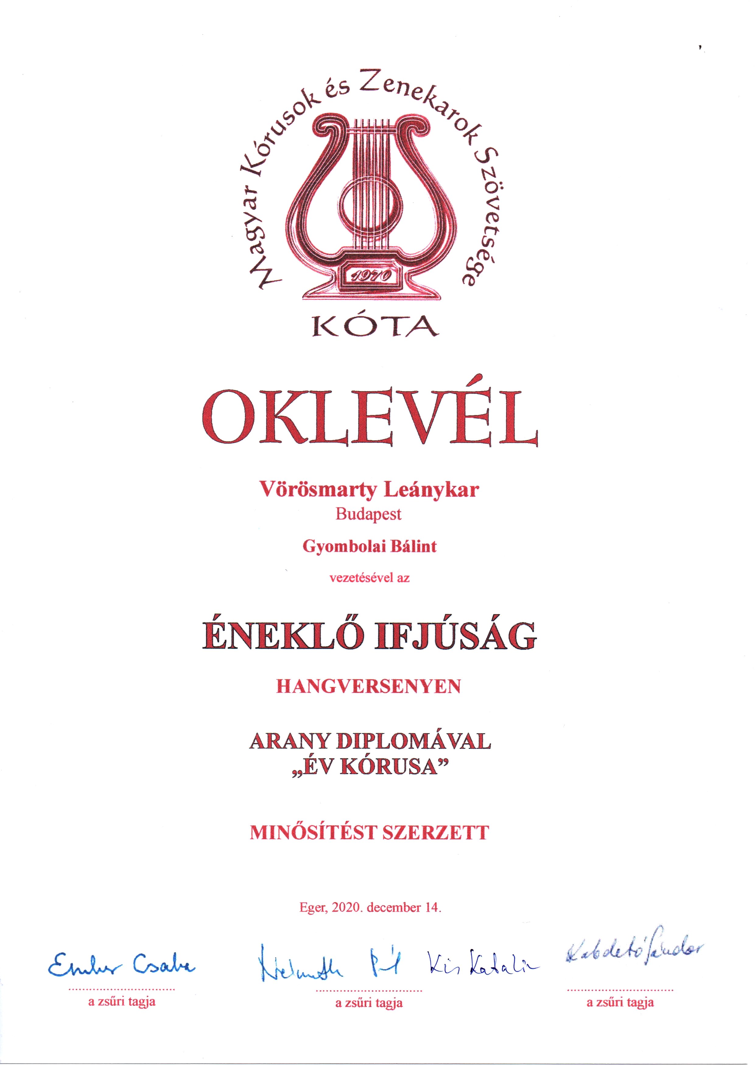 VMLK Éneklő Ifjúság 2020